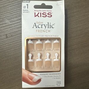 Kiss Salon Acrylic French Nails in Nude and White